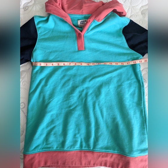 Lands End Serious Sweats Long Sleeve Button Hoodie - Picture 7 of 7